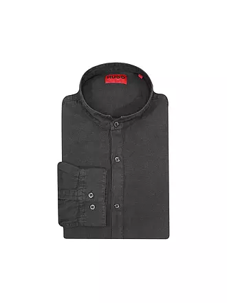 HUGO | Chemise en lin coupe slim ELVORY | schwarz